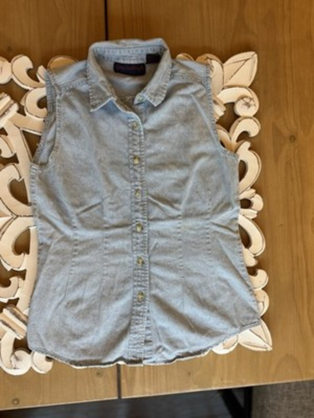 georgio sant angelo Vintage Light Denim Vest Shirt Tank Women Size S